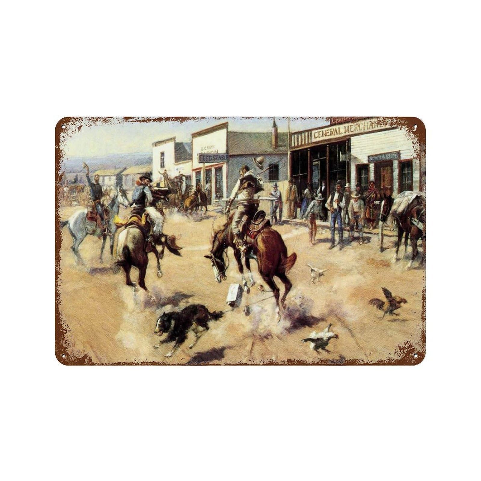 xiaoxiaoshen Southwestern Cowboy, Retro Style Wall Decor Art Metal Tin Poster Modern Home Decor Art Home Bar Shop Decorations Vintage Sign 20x30cm