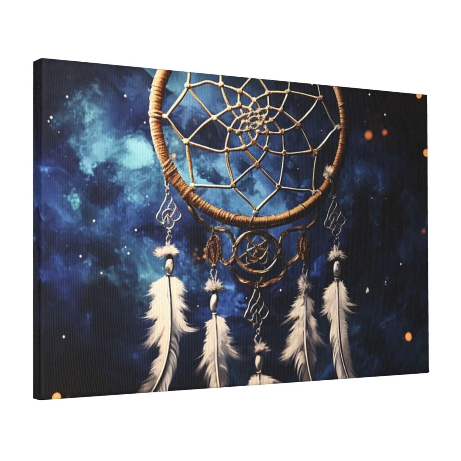 Dwrepo Wall Art Decorations Canvas Artwork White fantasy dream catcher Prints Wall Decor Paintings Modern Home Decorations Ready to Hang For Living Room Bedroom 24x16in