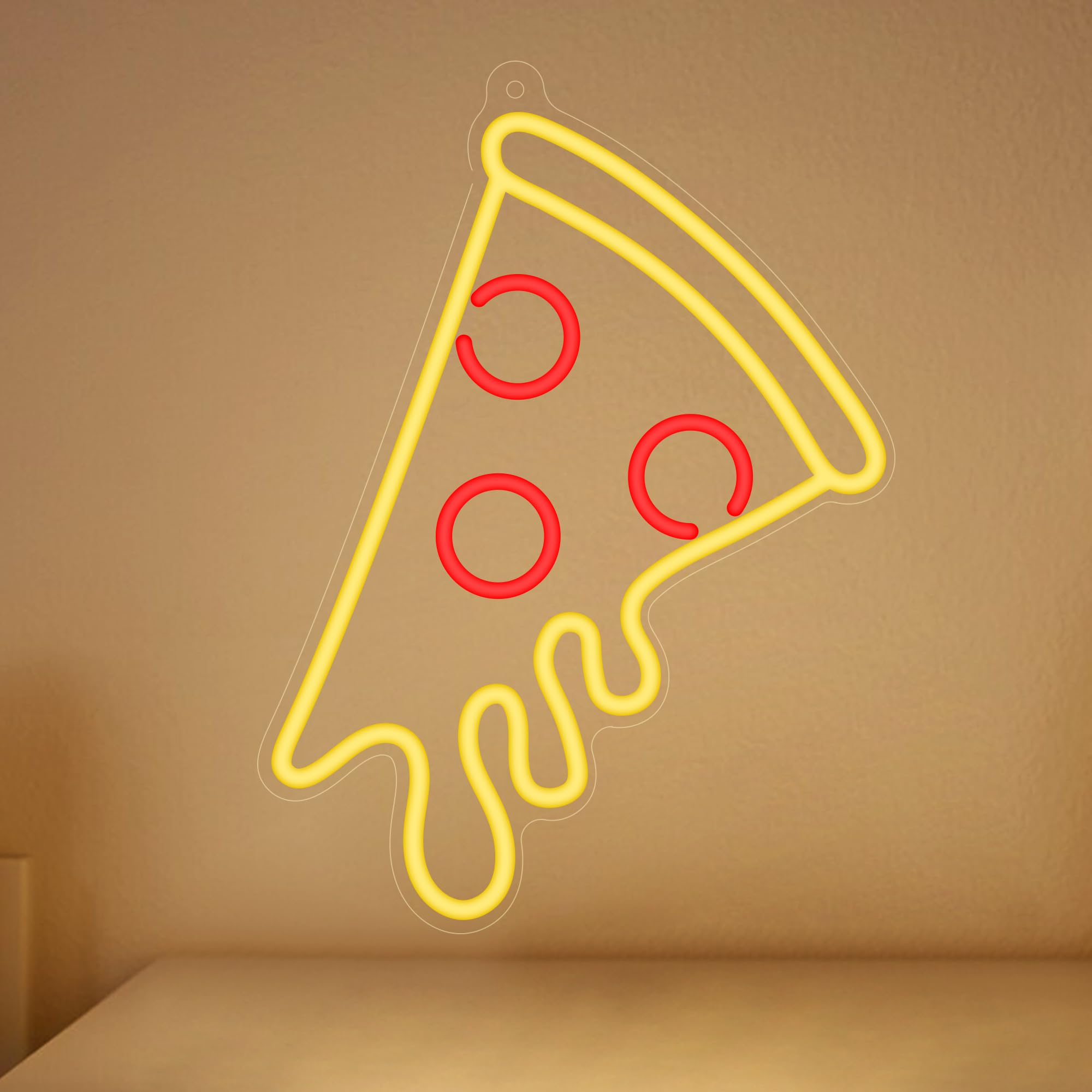 CoolGift Mart Insegna al neon a forma di pizza, luce LED dimmerabile, perfetta per negozio, ristorante, cucina, grotta degli uomini, decorazione per feste di compleanno; regalo ideale per bambini