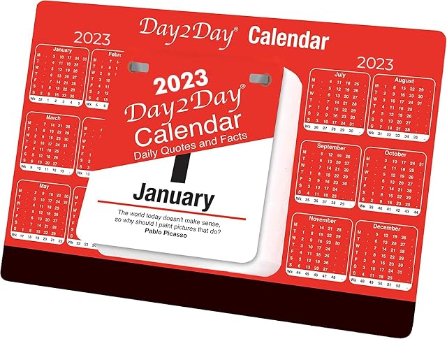 1ABOVE 2023 Day To Day Desk Top Stand Up Tear Off Block Calendar - Daily Quotes & Facts (1)