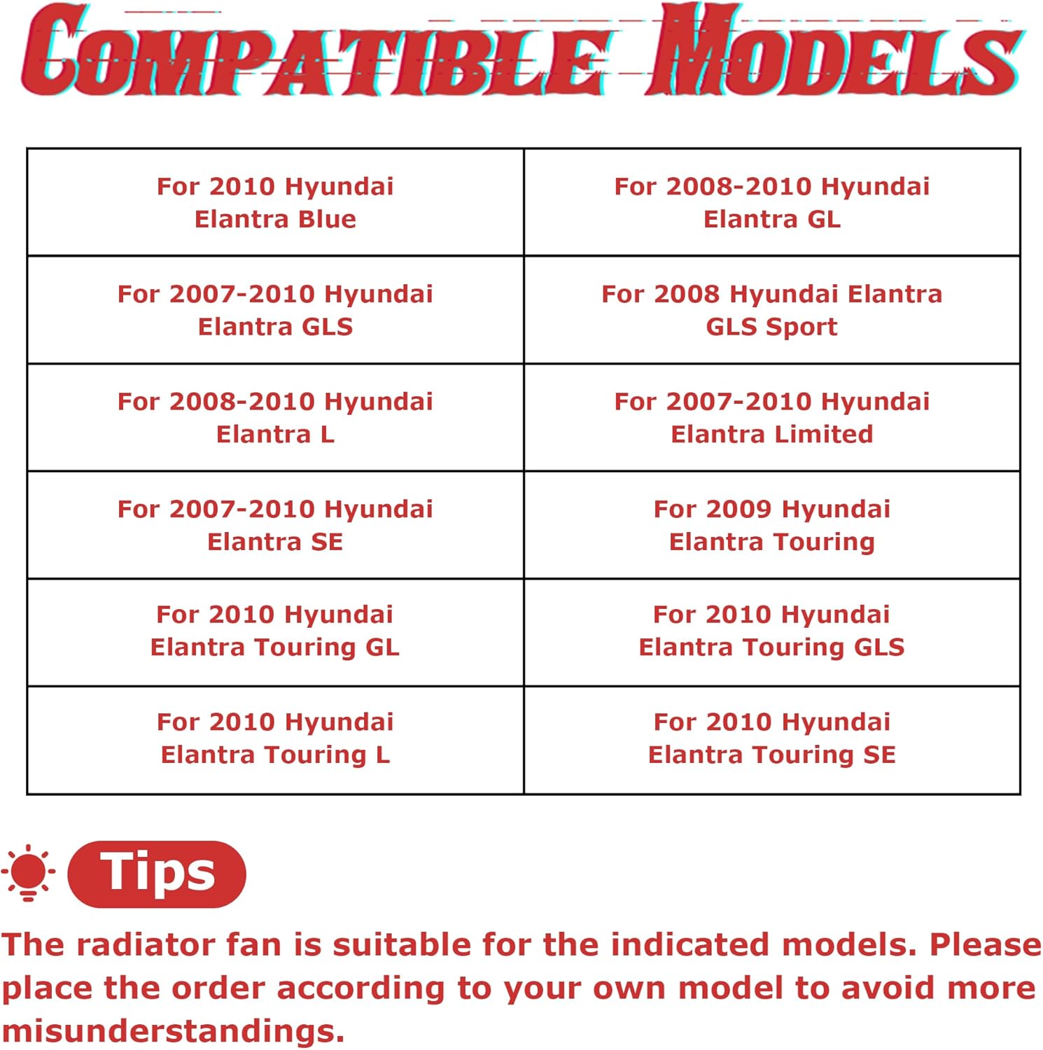 PartsFlow Radiator Cooling Fan Assembly Compatible with 2007 2008 2009 2010 Hyundai Elantra 2L 620-493