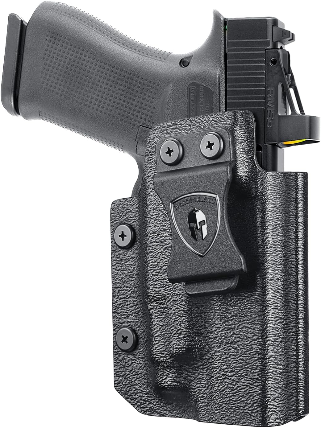 WARRIORLAND IWB Kydex Holster for Glock 43X / G43X MOS / G43 – Inside Waistband Appendix Carry | w/Claw & Optic Cut, Adj. Retention & Cant | Right/Left Hand & Light-Bearing (TLR-7 X Sub) Available