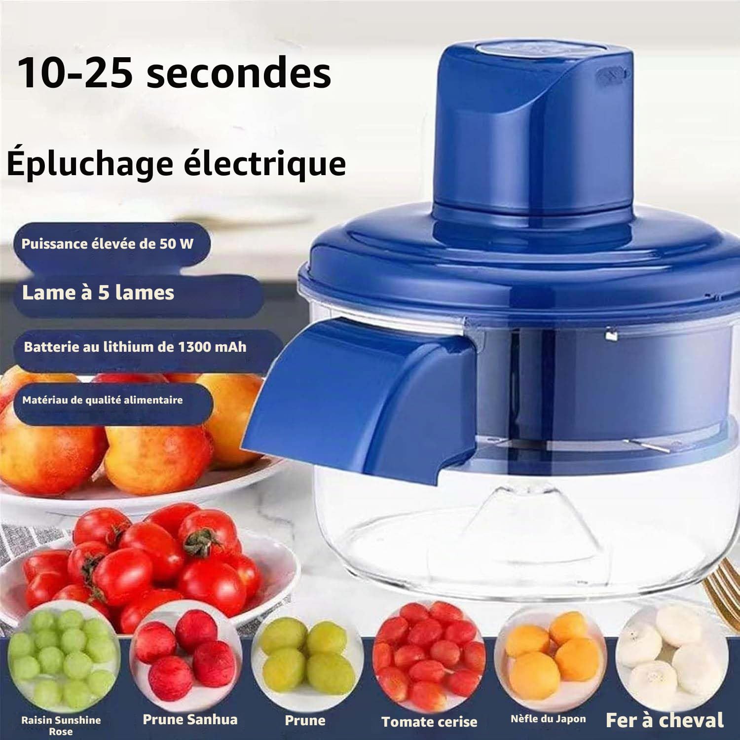 Electric Grape Peeling Machine,Machine À Éplucher Entièrement Automatique,Machine Électrique À Éplucher Les Raisins,Automatique pour Petits Fruits et Tomates Cerises