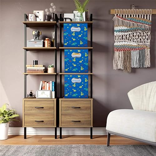 Miniatura 6 de QY-SC06-3 - Cubos de almacenamiento de tela de dinosaurio para niños de 13 x 13 x 13 pulgadas, cubos de almacenamiento de color azul marino, cajas