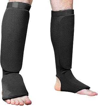 Kickboxing Shin Guards - Muay Thai MMA Martial Arts Protective Pads, Lightweight Legs | Durable Sports Gear Adult Training Sessions, Kicking Defense Practice, Boxing Workout, Competition |