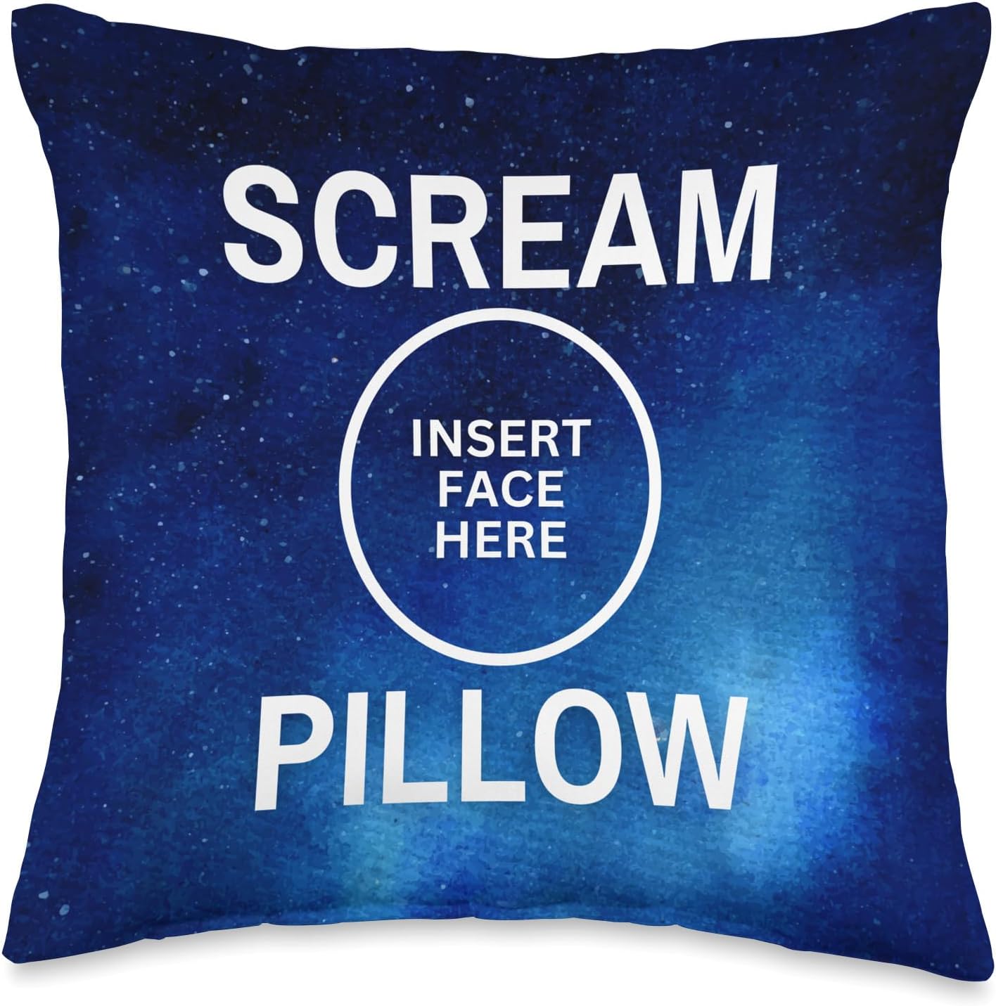 Aesthetic Space Blue Galaxy Scream Pillow Insert Face Here Throw Pillow
