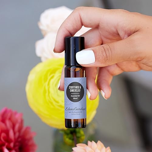 Miniatura 2 de Edens Garden Mezcla roll-on de aceite esencial para alivio de nariz y sinusitis, 100% puro, grado premium, natural, terapéutico, aromaterapia,