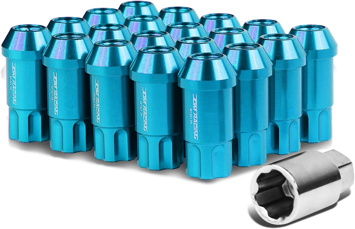Auto Dynasty M12 x 1.25 Open Ended Style Aluminum Alloy Wheel Lug Nuts + 1 X Deep Drive Extension, Pink, 20-Piece
