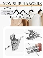 Vista 6 de Cozymood Perchas de Terciopelo para Pantalones 36 Paquetes Perchas Ultra Delgadas con Clips Perchas Antideslizantes de Terciopelo para Faldas que