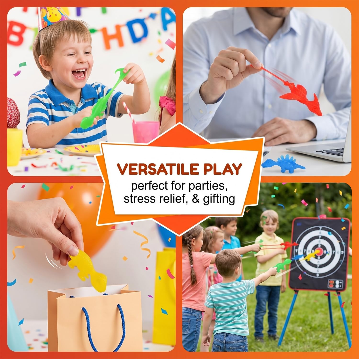 15 Pezzi Dinosauri Fionda Marionette da Dita, Giocattoli Elastici Antistress per Bambini, Mini Dinosauri Appiccicosi Gadget Compleanno, Regalini Pasquali e Fine Festa, Colori Casuali