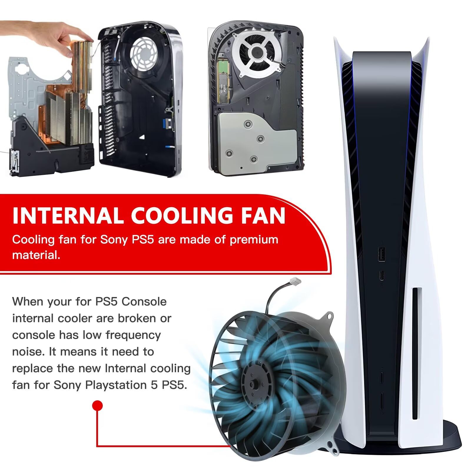Ventola di raffreddamento interna di ricambio per Sony Playstation 5 PS5 23 pale Fan 17 pale ventola di raffreddamento per PS5 CPU ventola di raffreddamento con cacciavite T8