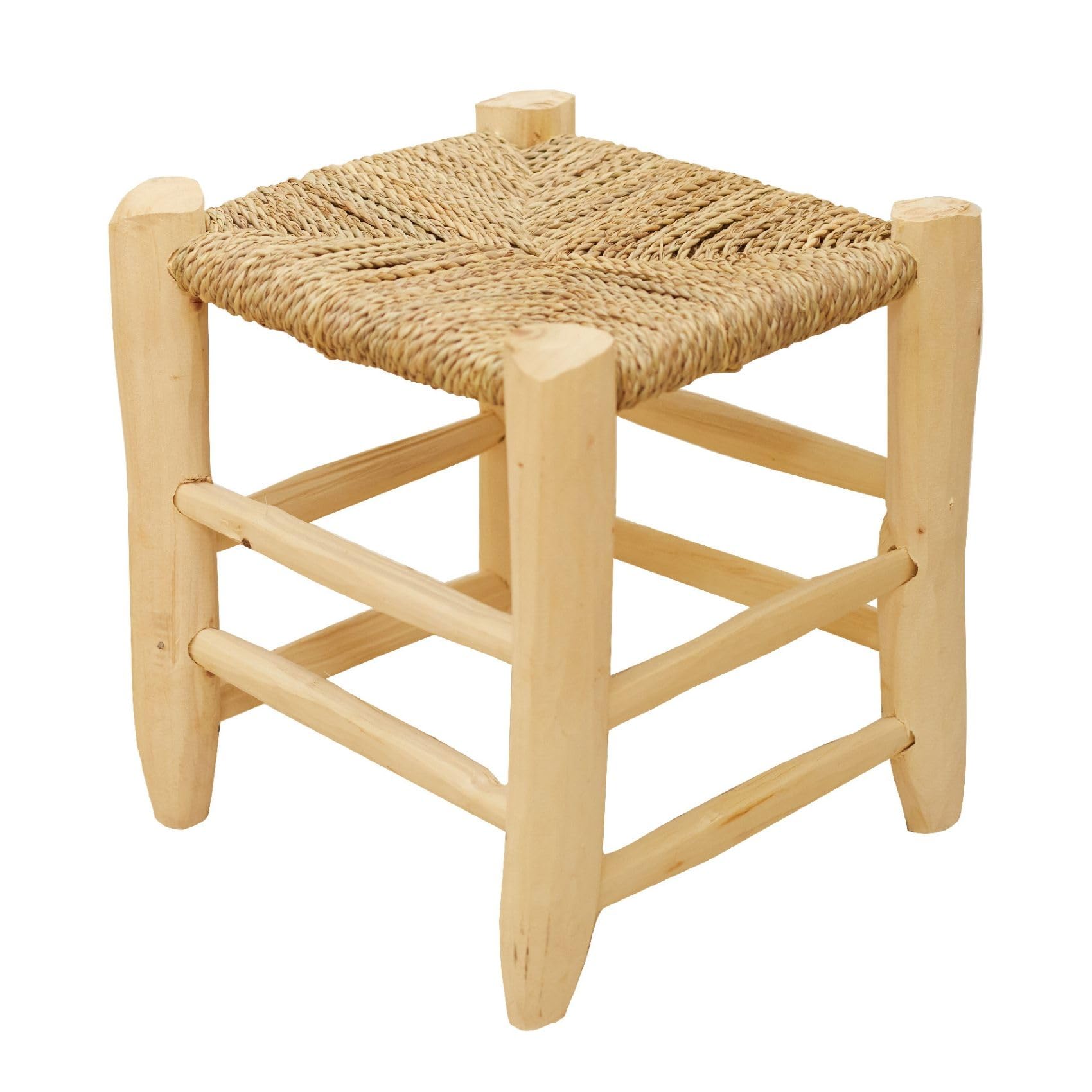 Homemaison Natural Home Maison - Taburete 30 Cm, Madera De Laurel En Bruto, 30 X 30 X 30 Cm