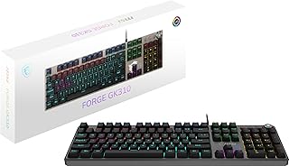 MSI Forge GK310 – Teclado mecánico para Gaming Red SWITCHES – Interruptores mecánicos Rojos (lineales), Teclas ergonómicas, Base Antideslizante, LED RGB, USB 2.0 – Tamaño estándar