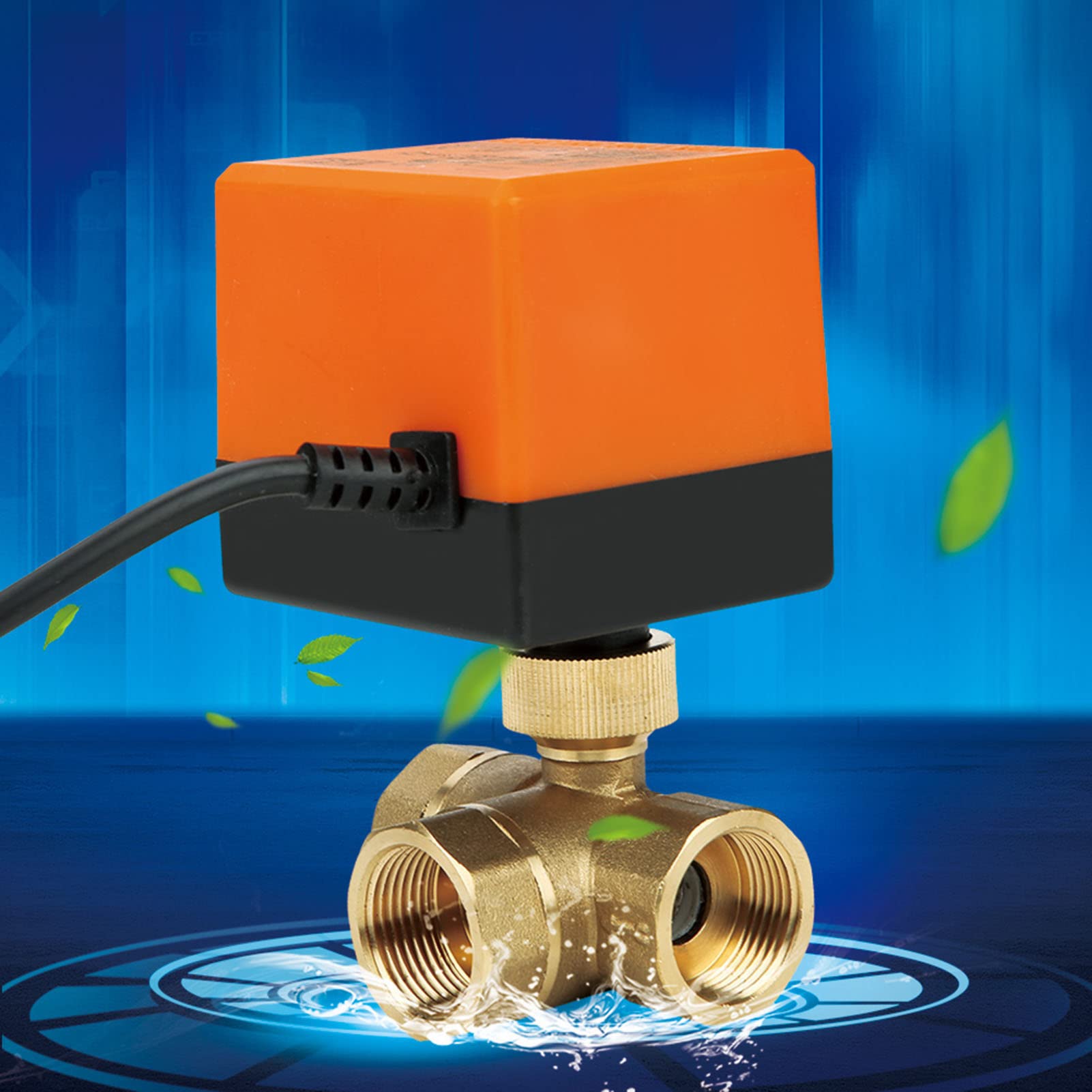 Vanne À Bille Électrique Cc Vanne À Bille 3 Voies En Laiton 24V G3 / 4 Pour Ventilo-Convecteur De Climatiseur Système De Contrôle De L'Eau