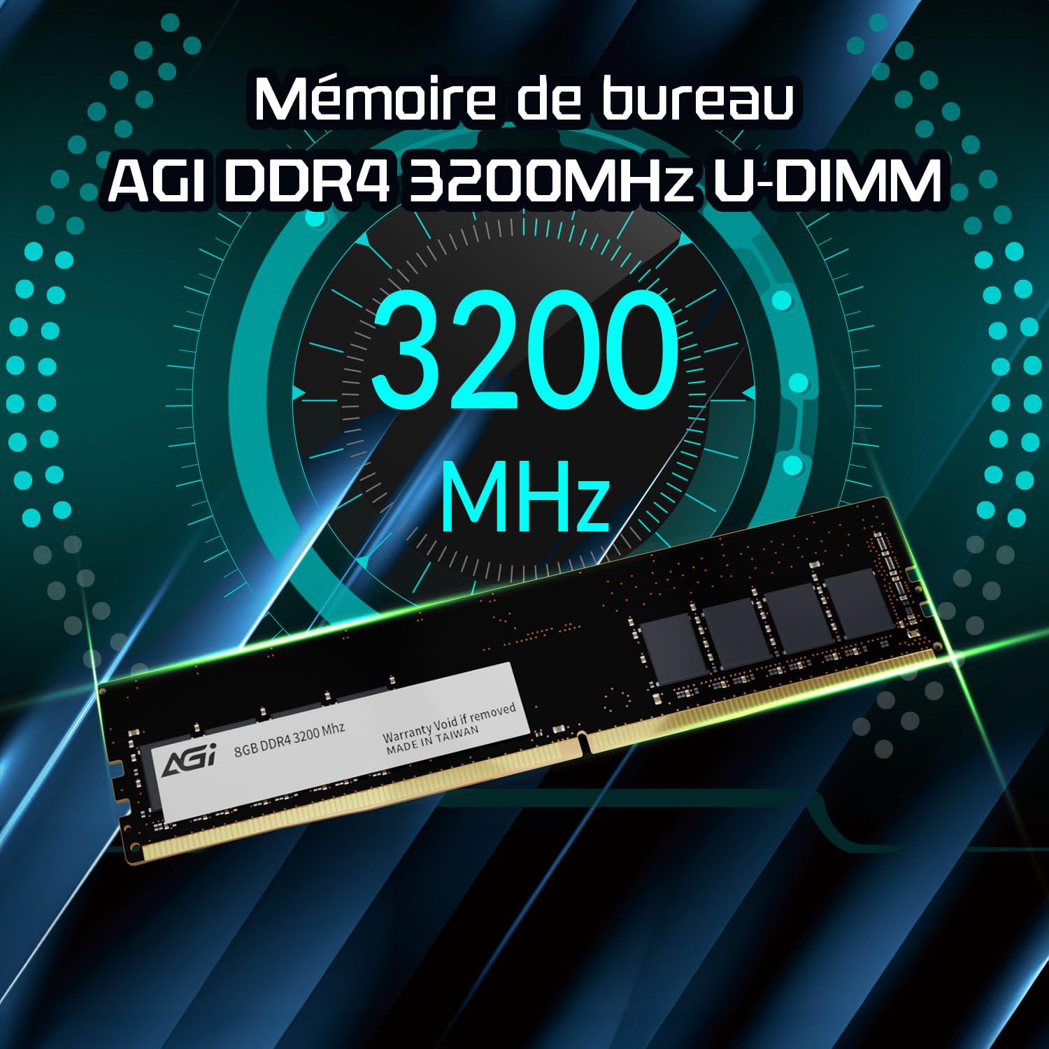 AGI UD138 32GB Kit 2x16GB RAM DDR4 288 Pin 3200MHz U-DIMM per PC | Latenza CL22, specifica Non-ECC. Kit di memoria per aggiornamento computer fisso desktop e pc gaming