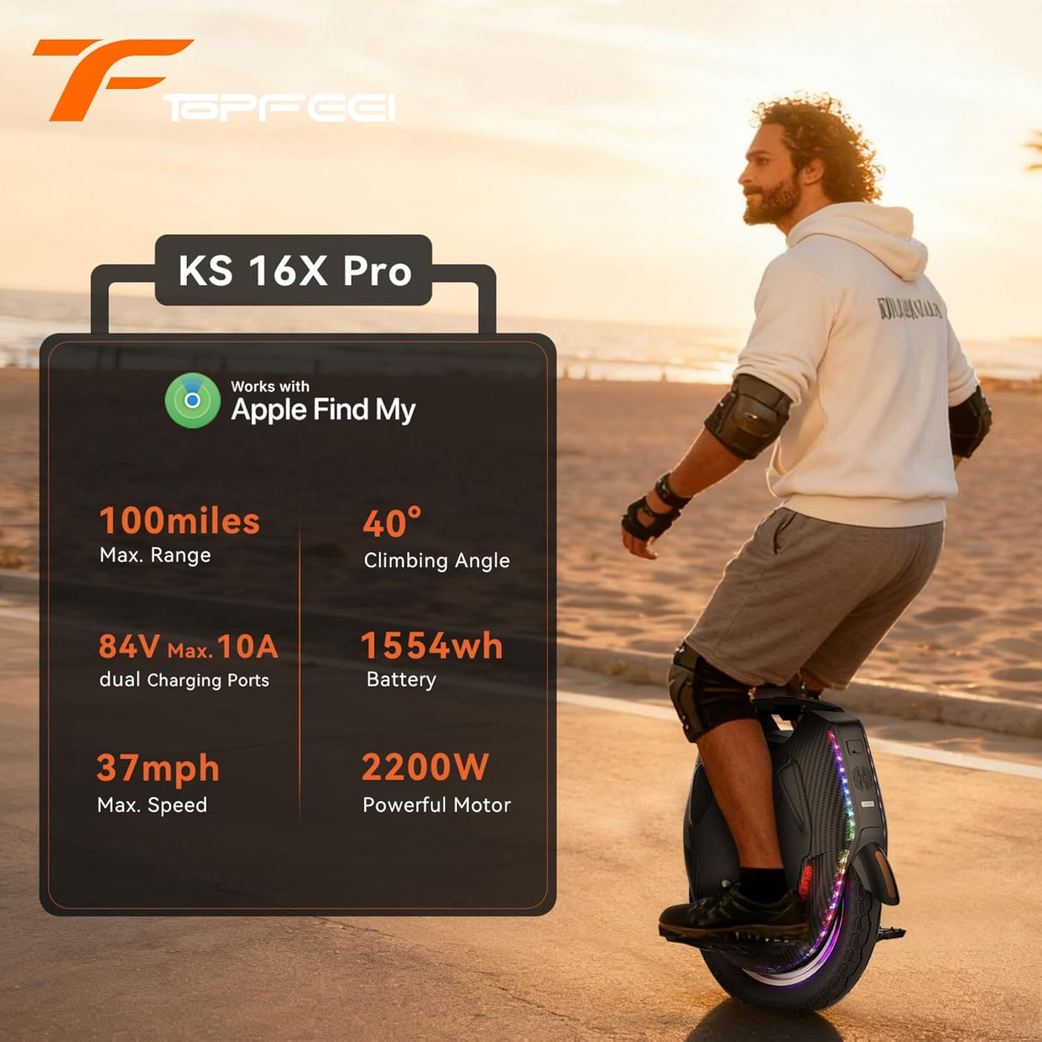 KINGSONG 16XPRO Electric Unicycle, 87-99mi Long Range & 4600W Peak Motor, UL2272 Certified Smart Electric Monowheel for Self-Balancing Unicycle for Adults Teens Commuting (Black)