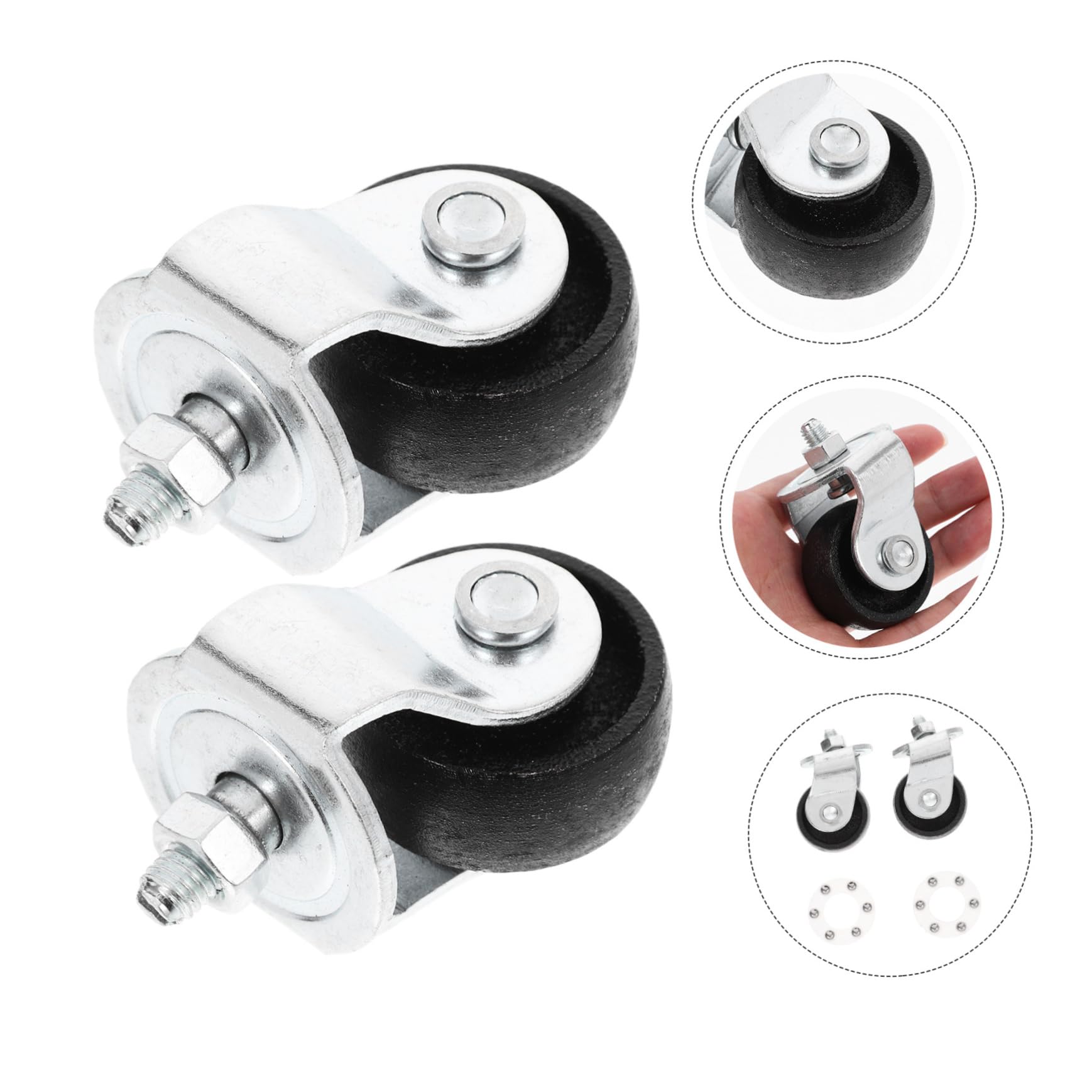 2pcs Hydraulic Jack Accessories Trailer Tongue Jack Wheel Horizontal Jack Caster Wheels Floor Jack Replacement Wheels Horizontal Jack Wheel Utility Trailer Front Wheel Car Supplies FUNOMOCYA