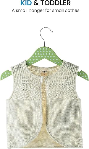 Miniatura 4 de ZOBER Perchas de madera para niños de alta calidad (paquete de 10) perchas de madera duraderas para guardería, niños pequeños con muescas, gancho de