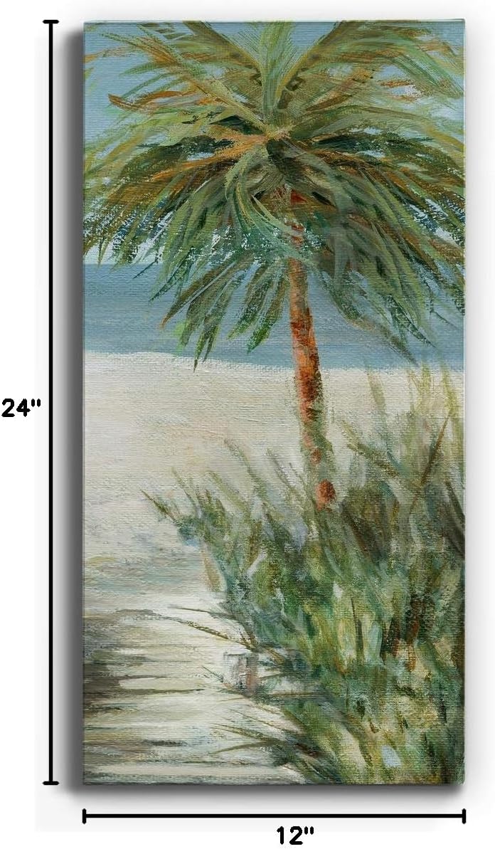 Renditions Gallery Beach Walk II Wall Art, Premium Gallery Wrapped Canvas Decor, Ready to Hang, 24 in H x 12 in W, Made in America Print
