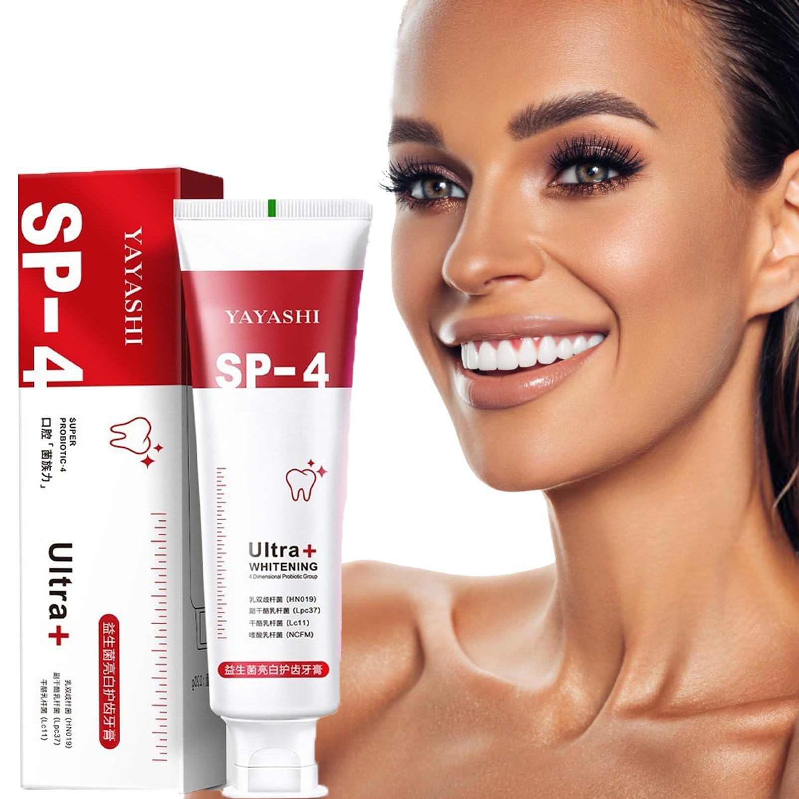 SP-4 Toothpaste, SP-4 Natural Tooth Whitener,Probiotic Tooth Whitening Agent, Breath Freshing Whiting Toothpaste for Adults,Brightening & Stain Removing Toothpaste,Toothpaste Sensitive Teeth (Red)