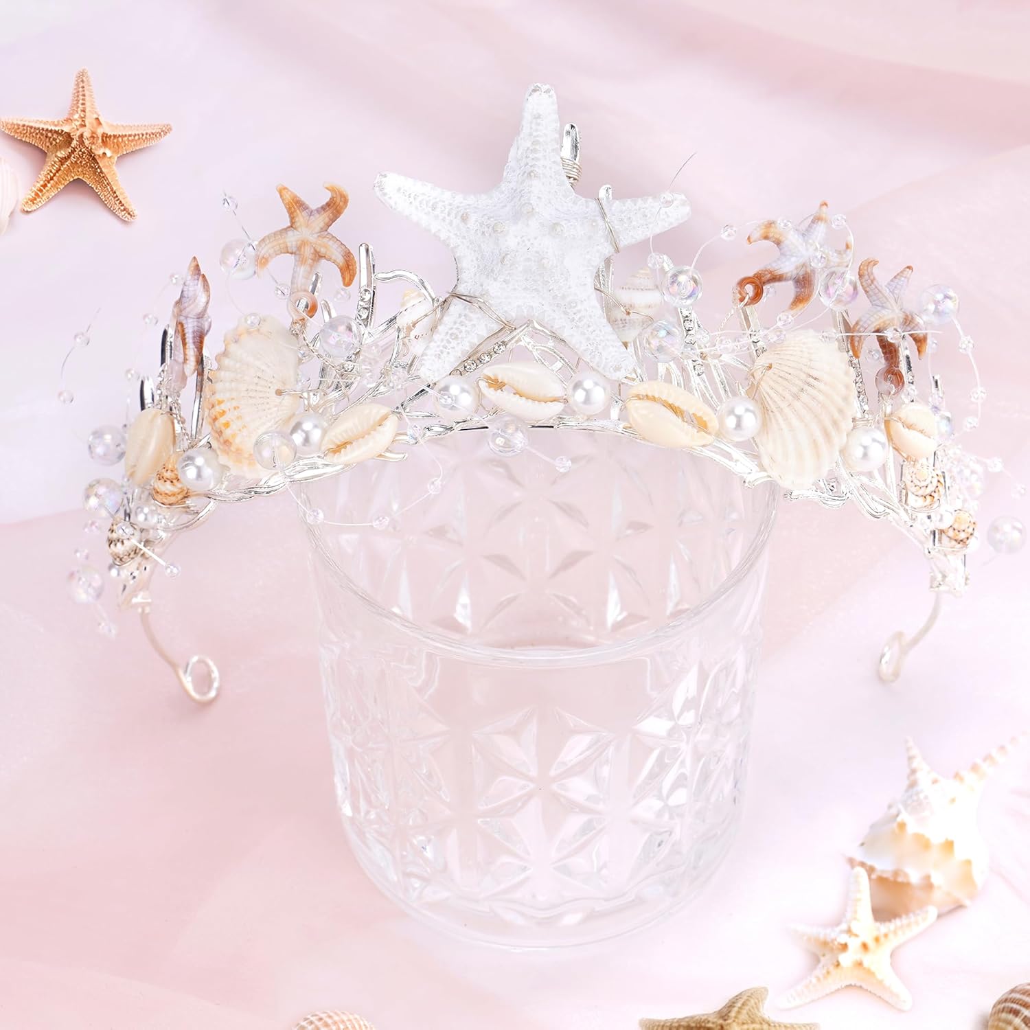Mermaid Crown Boho Starfish Headpiece - Seashell Crowns with Sea Star for Halloween Costume Beach Wedding Accessories - Image 6