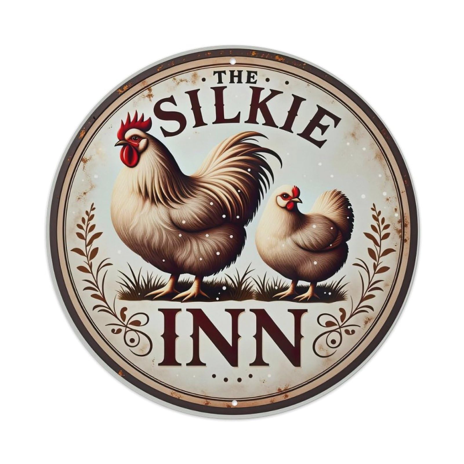 Silkie Chicken Farm Sign Art Metal Tin Sign