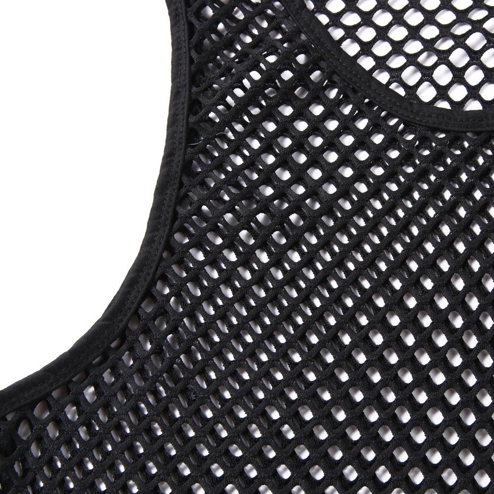 Herren Shirt Netzhemd Netzshirt ohne Arm Ringershirt Shirt ohne Arm schwarz Muskel Transparent Shirts ärmellos Netz Unterhemd