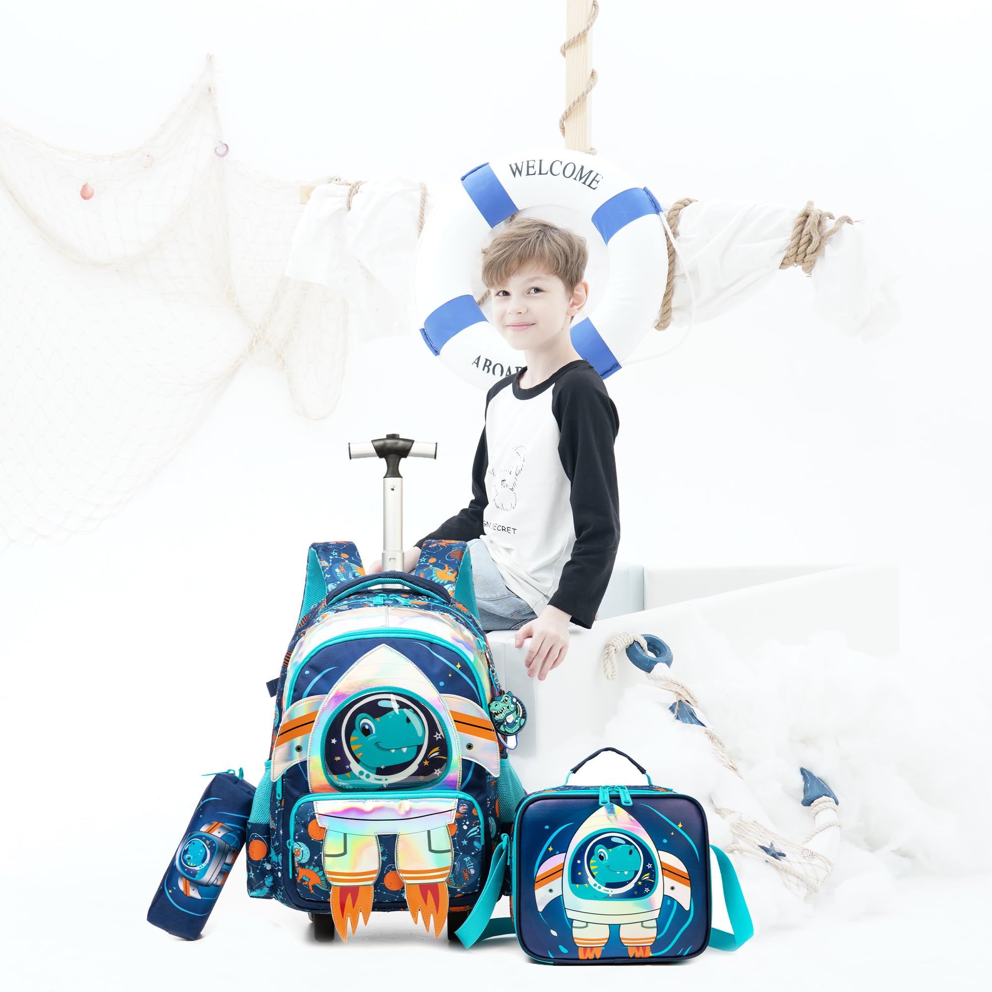 HTgroce Cartable a Roulette Garçon cp Sac Dos roulettes Garçon Primaire ce2