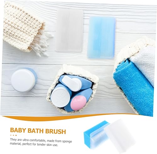 Miniatura 7 de Juego de 2 cepillos sensoriales para recién nacidos, cepillos de esponja de baño suaves para baby shower, entrenamiento sensorial para masaje suave
