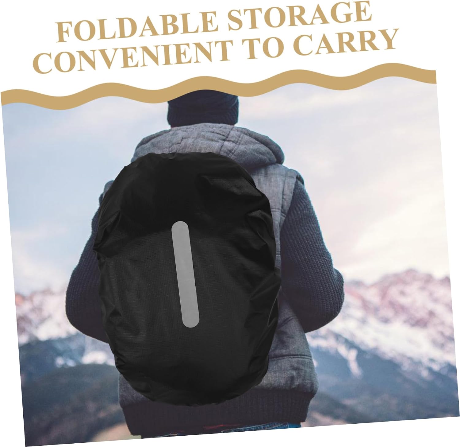 KICHOUSE Waterproof Backpack Cover with Reflective Strip 35l s Size Outdoor Backpack Protector for Hiking Cycling Camping
