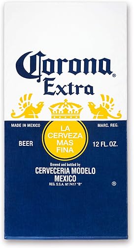 Corona - Toalla de playa con logotipo de 30 x 60 pulgadas, 100% algodón con etiqueta de cerveza, toalla de piscina, viajes, campamento, lago (30 x