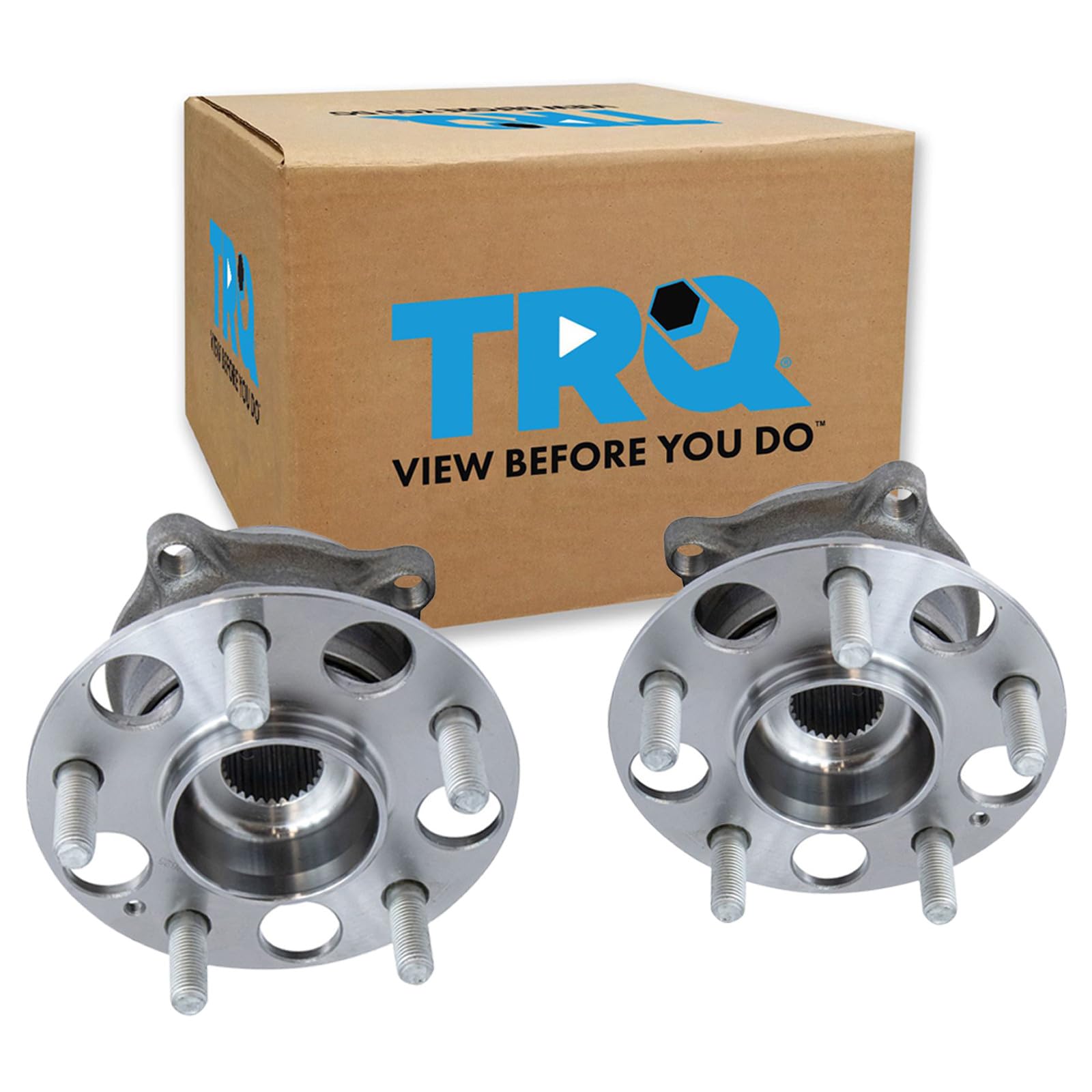 TRQ Rear Left and Right Wheel Bearing and Hub Assembly Set 2 Piece
