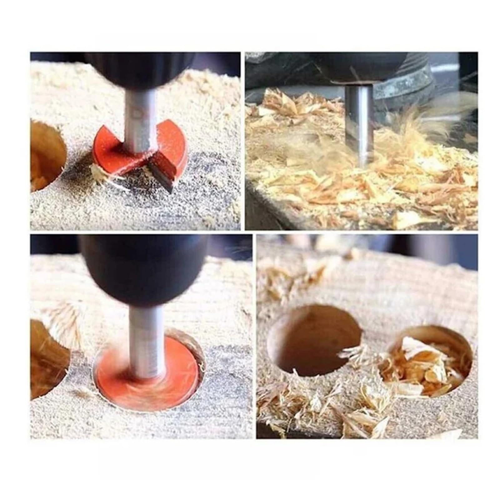 Kit Di Punte For Fori For Cerniere Con Punte Svasate In Metallo Duro Da 15-35 Mm - Strumento Di Precisione For La Lavorazione Del Legno For Fori A Testa Piatta(5pcs with box)