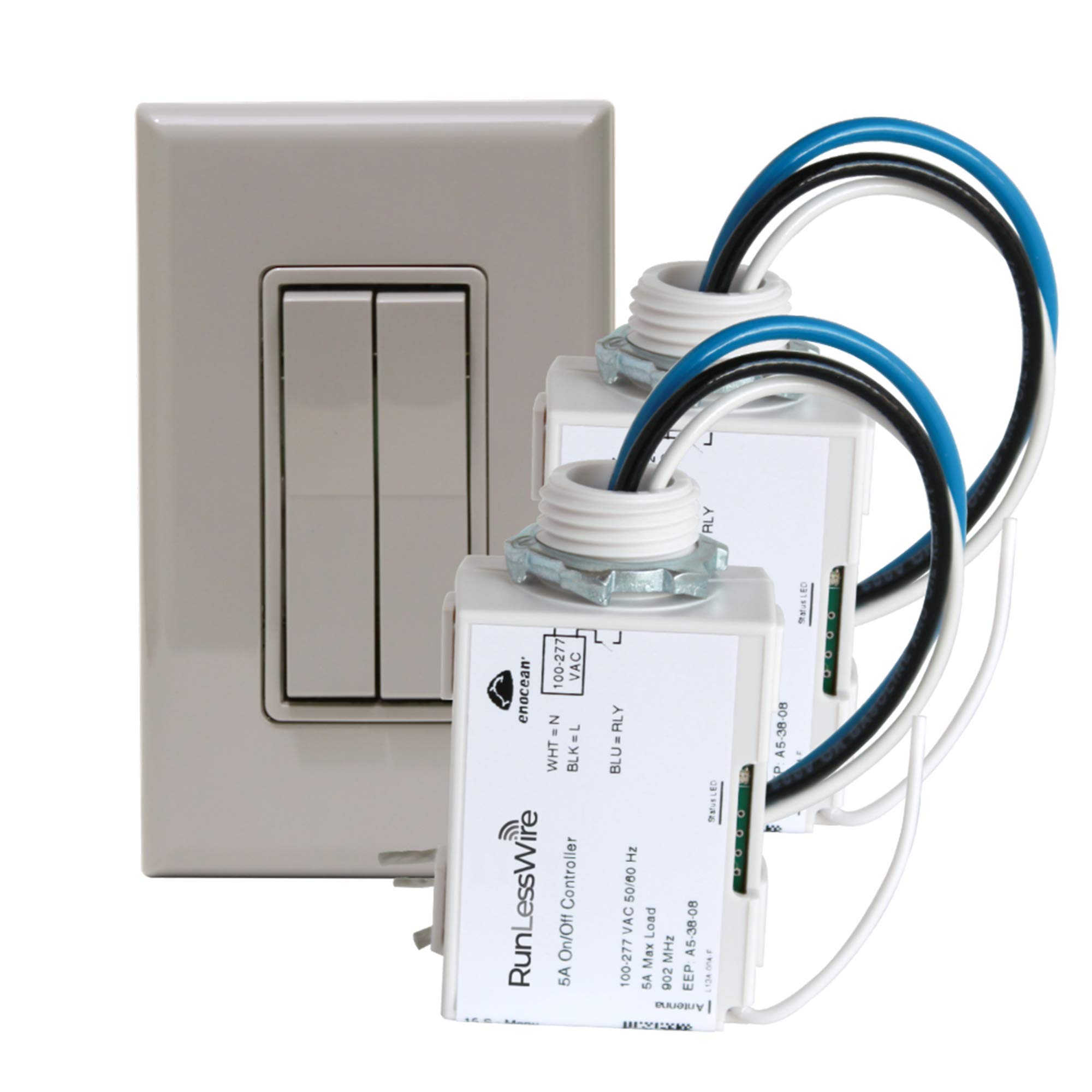 RunLessWire RunLessWire Fan and Light Switch Kit, Smart Light Switch with  Receivers, DIY Smart Switches for Home, Gray (2 Receivers, 1 Wireless Dual  Rocker Light Switch) - - Amazon.com