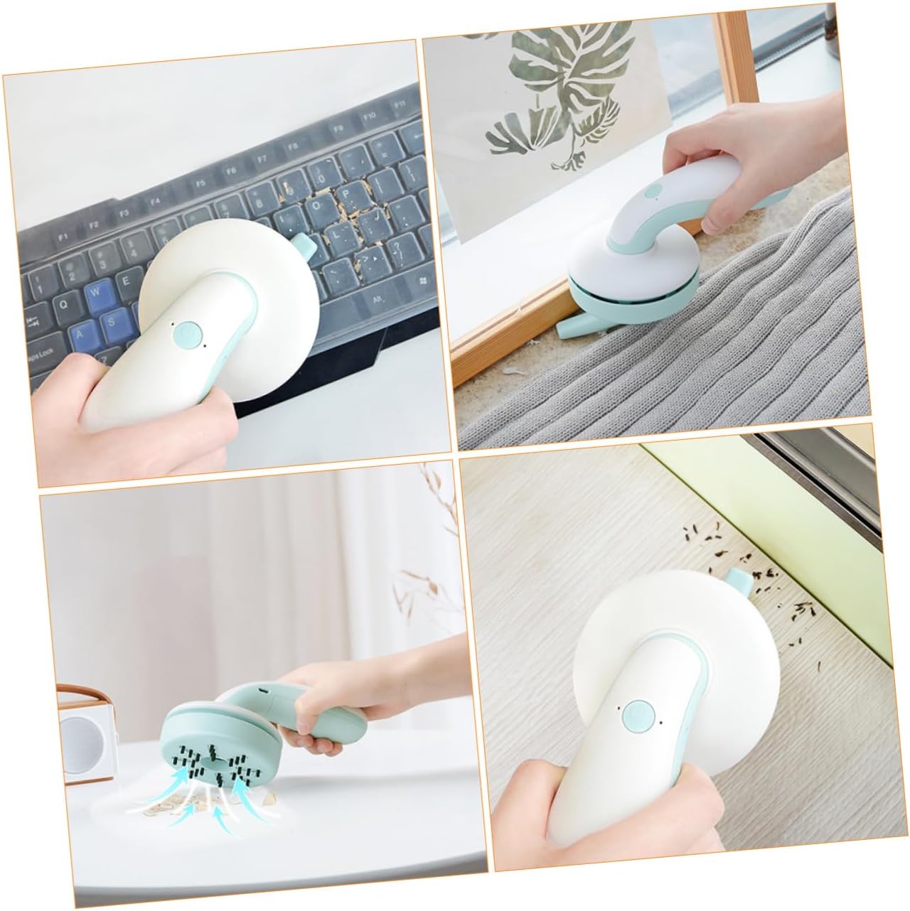 Mikinona Practical USB Charging Vacuum Cleaner Portable Rechargeable Mini Vacuum for Desk Auto-Rising Wind Direction Battery