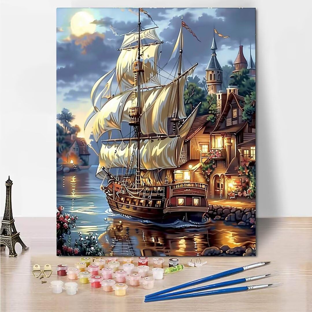 RNXAOPEN Dipingere con i Numeri Bambini, Passatempo per Adulti Kit Lavoretti Creativi per Bambini, Paint by Numbers Idee Regalo Bambina Bambino, Giochi Creativi Giochi Bambina name 70x95cm 7454-4