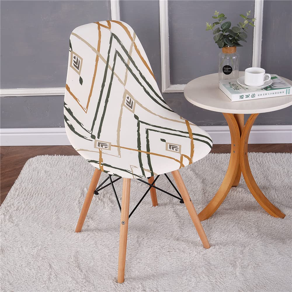 Highdi Minimalism Scandinavian Dining Chair Covers, Stretch Universal Armless Chair Slipcovers Shell Chairs Covers Removable Washable For Kitchen, Bedroom, Living Room, Lounge (4Pcs,)
