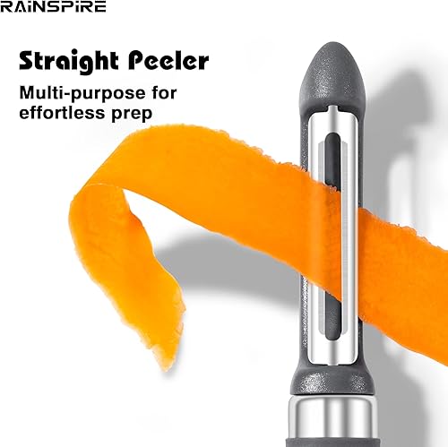 Miniatura 2 de Rainspire Juego de pelador de 3 piezas pelador de verduras giratorio de alta calidad utensilios de cocina pelador de manzana pelador de patatas