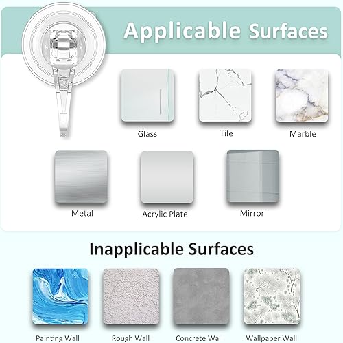 Miniatura 8 de VIS'V - Ganchos de ventosa al vacío, pequeños, transparentes, resistentes, extraíbles y fuertes, para ventana, ventanas, ventanas, ventanas,