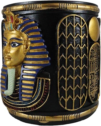 Miniatura 5 de Ebros Gift Clásica realeza egipcia rey Tut faraón papelería titular de la pluma 4 "H oficina escritorio organizador Tutankamón antiguo gobernante de
