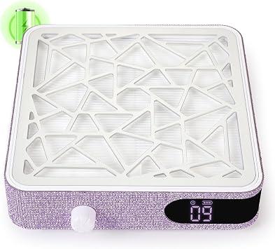 Nail Dust Collector, Cordless Dust Collector Nail Tech, Powerful Vacuum Fan Vent Dust Collector Extractor Dust Suction Machine for Acrylic Nails Polishing, Nail Salon, Light Purple