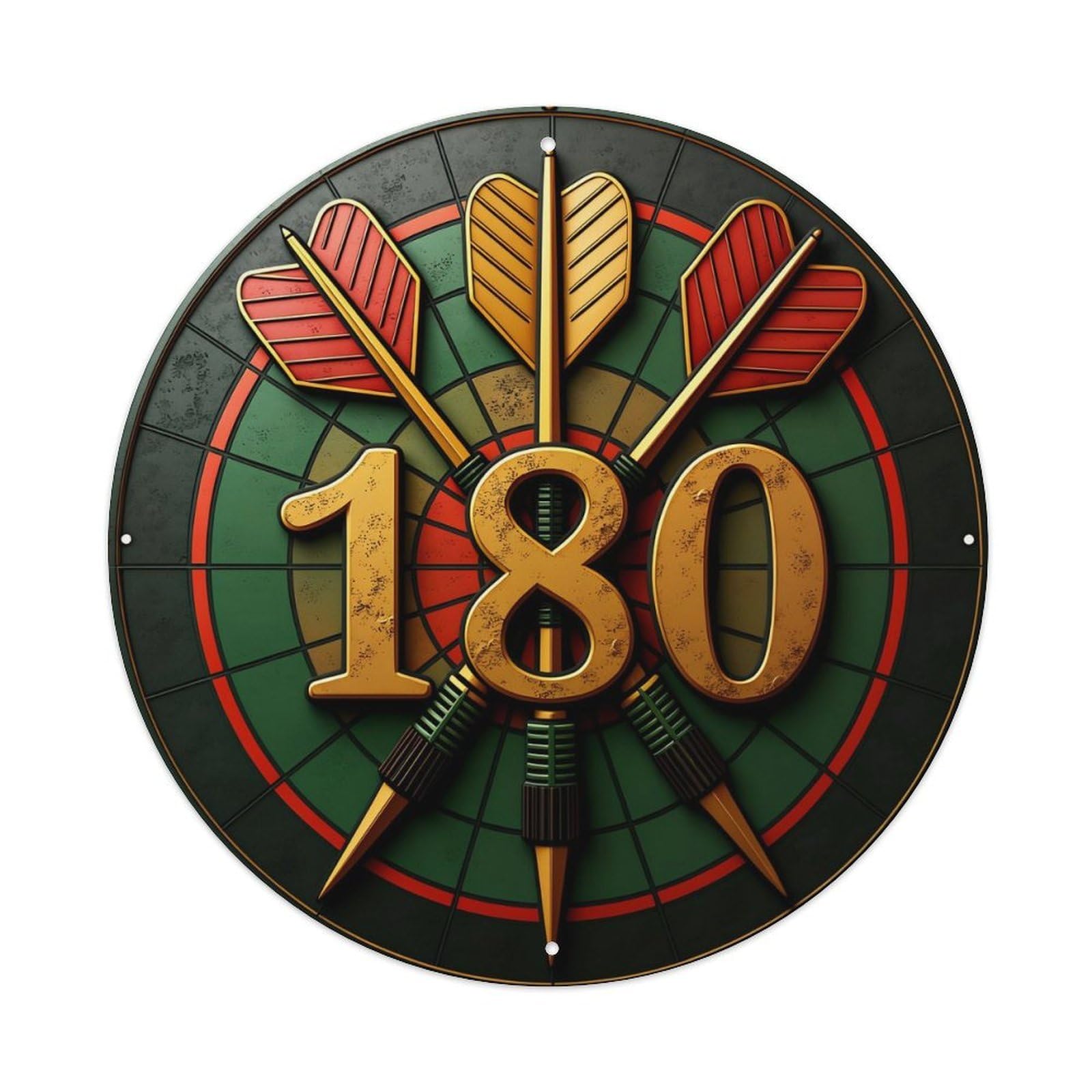 Dartboard With Three Arrows Vintage Metal Tin Sign Retro Wall Decor for Home Bar Garage Cafe, Indoor & Outdoor Decorative，circle Metal Poster, 8x8 Inch
