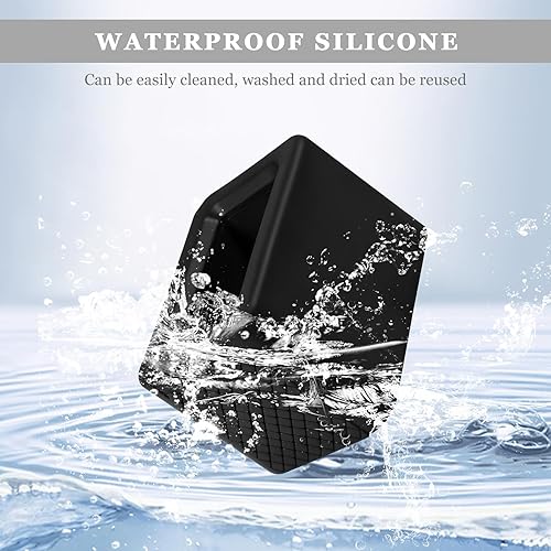 Miniatura 5 de 2 soportes de hebilla para cinturón de seguridad, hebilla de silicona para cinturón de seguridad para hacer soporte de receptáculo para fácil Negro