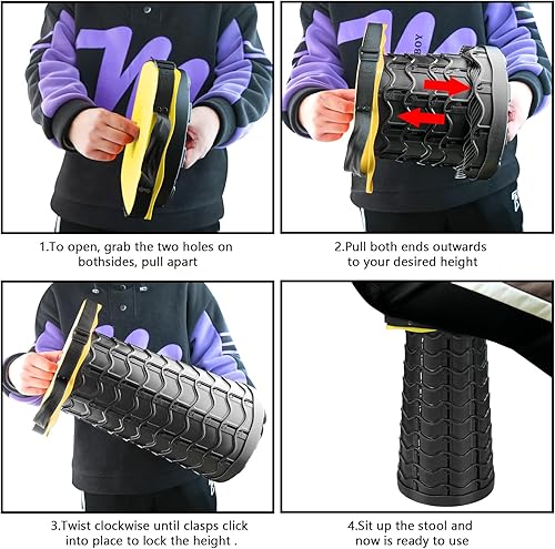 Miniatura 7 de Taburete plegable mejorado, sillas portátiles plegables resistentes, resistentes y resistentes con capacidad de carga de 550 libras, taburete