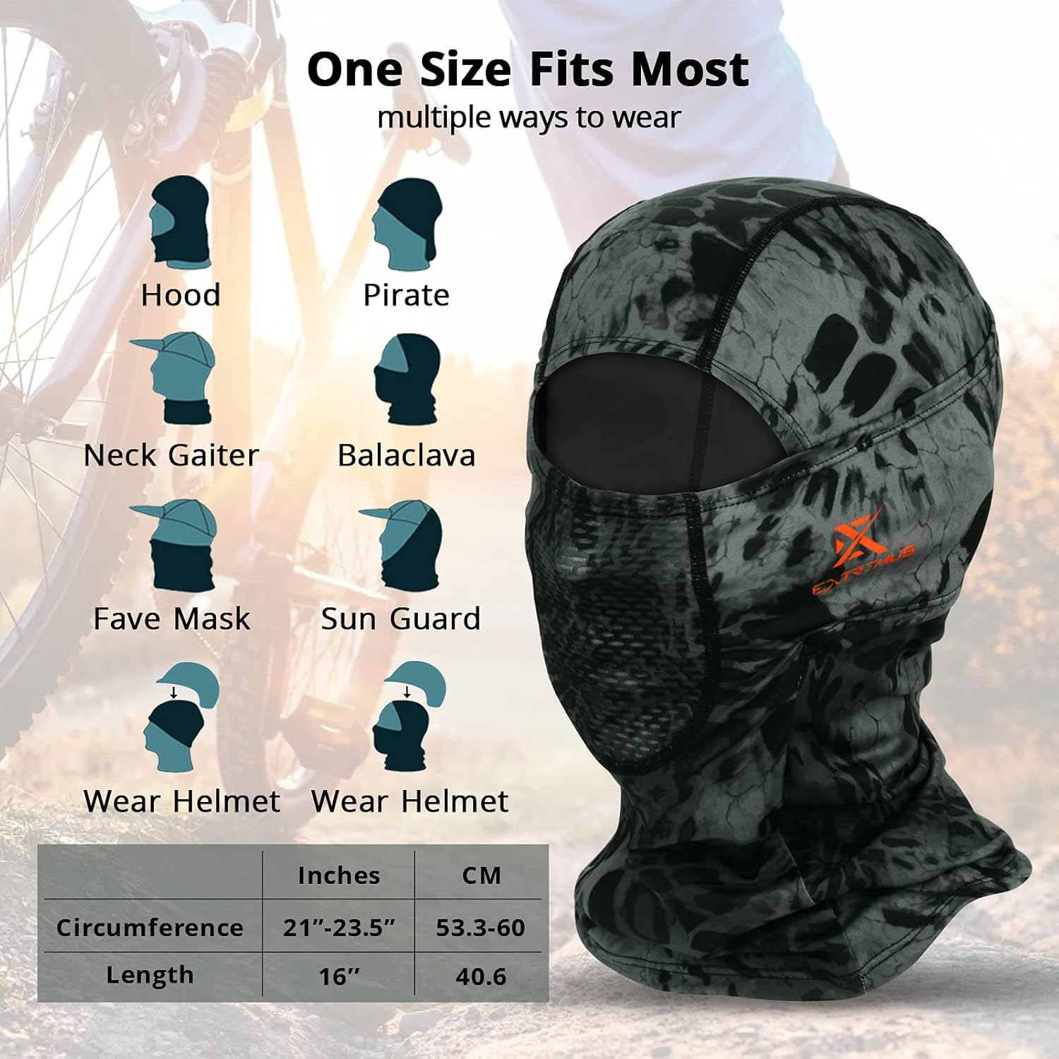 Extremus ChillKap Ski Balaclava Face Mask UV Protection Lightweight Hood Mask Prym1 Blackout : Clothing, Shoes & Jewelry