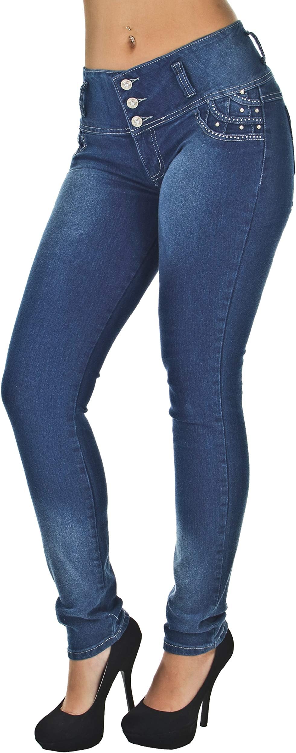 Colombian Design High Waist Butt Lift Levanta Cola Skinny Jeans Plus & Junior