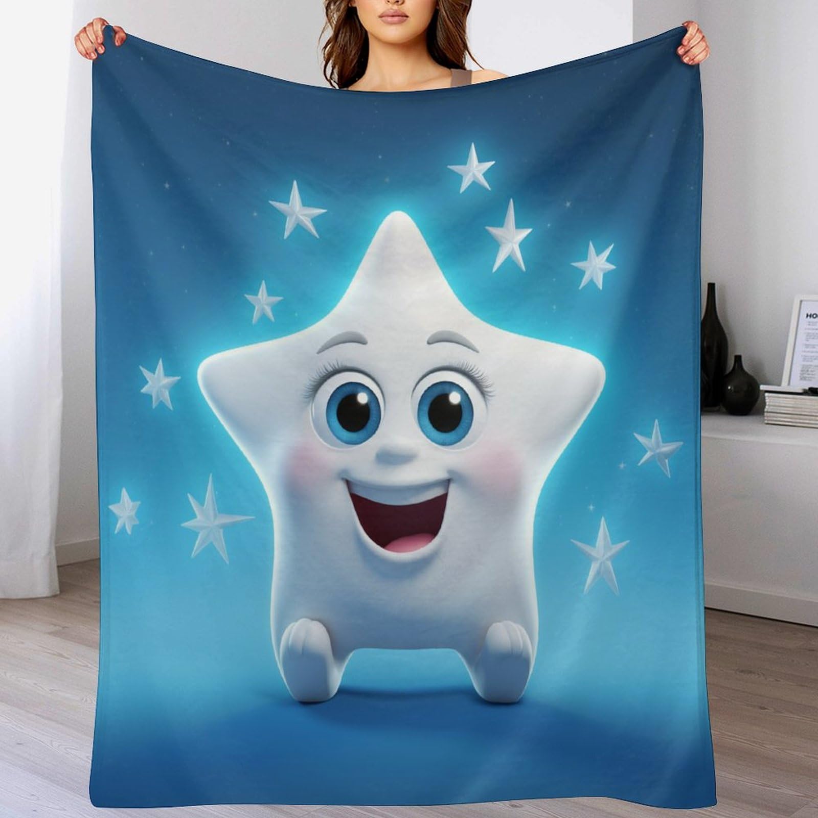 Couverture en flannel étoiles pour des soirées canapé cocooning