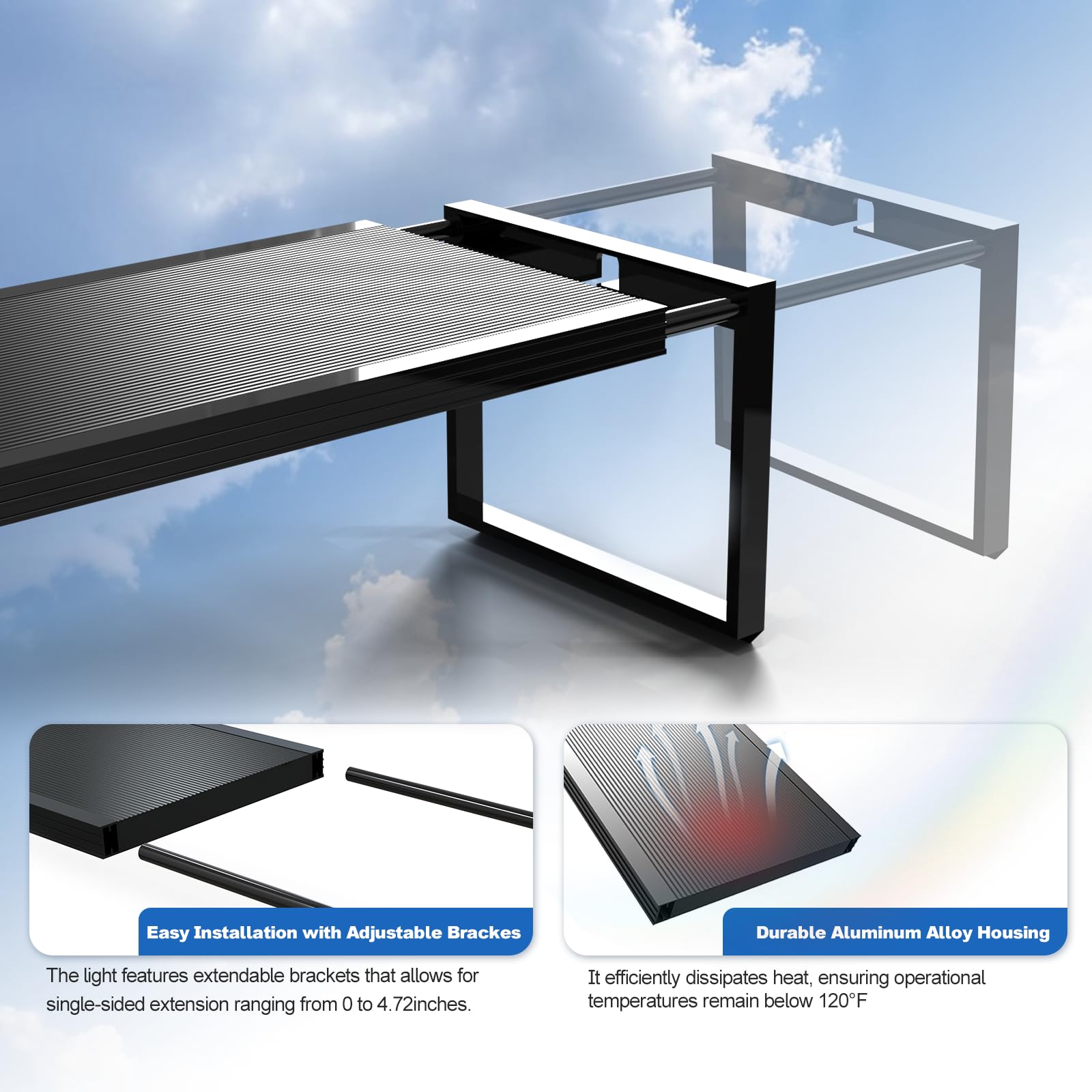 FZONE Led Aquarium Beleuchtung Mit APP-Steuerung, Vollspektrum Für Bepflanzte Aquarien Von 31-43‘’, Timer Für Sonnenaufgang/Sonnenuntergang, 60W