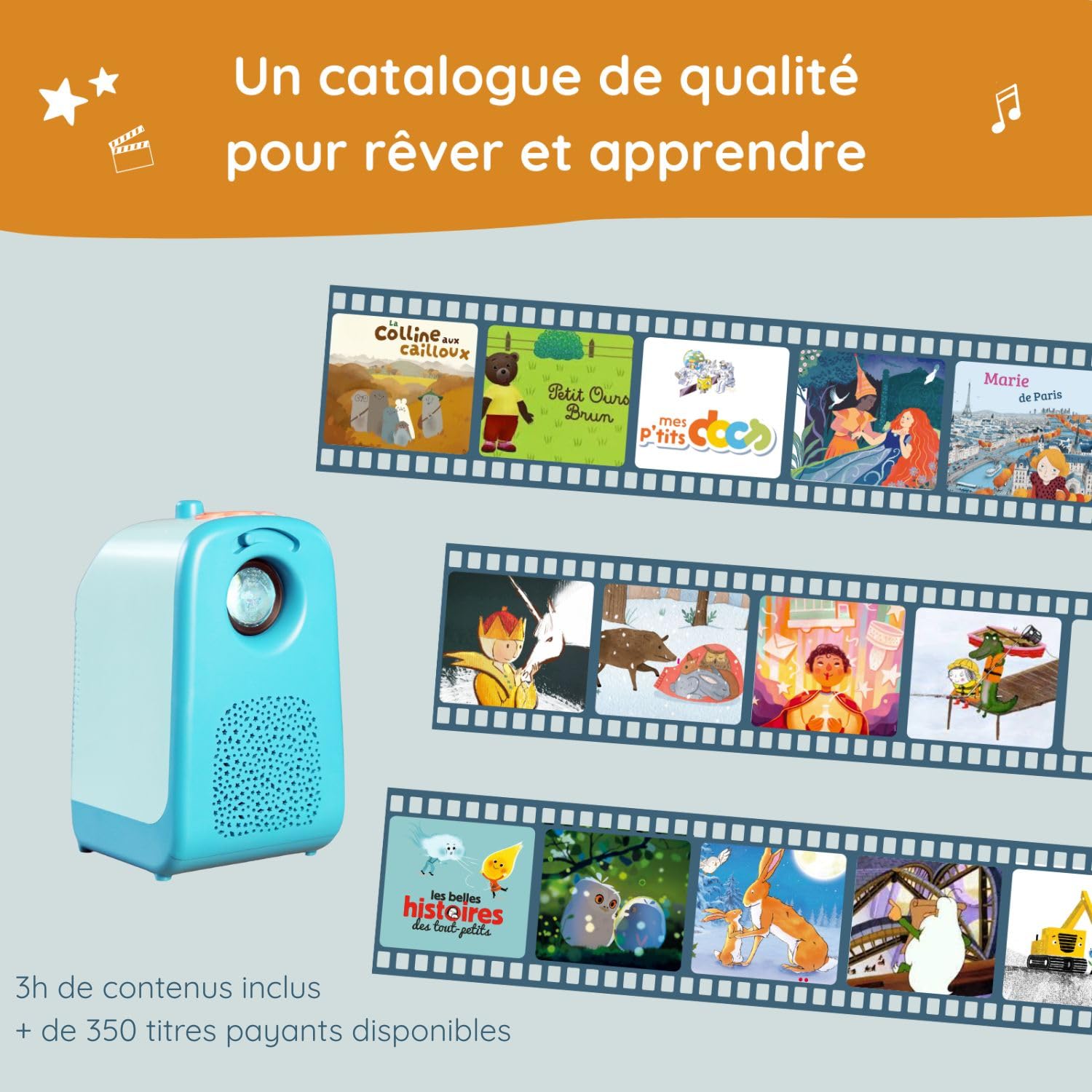 Projecteur Enfants 3-10 Ans avec Batterie | Cinéma à la Maison