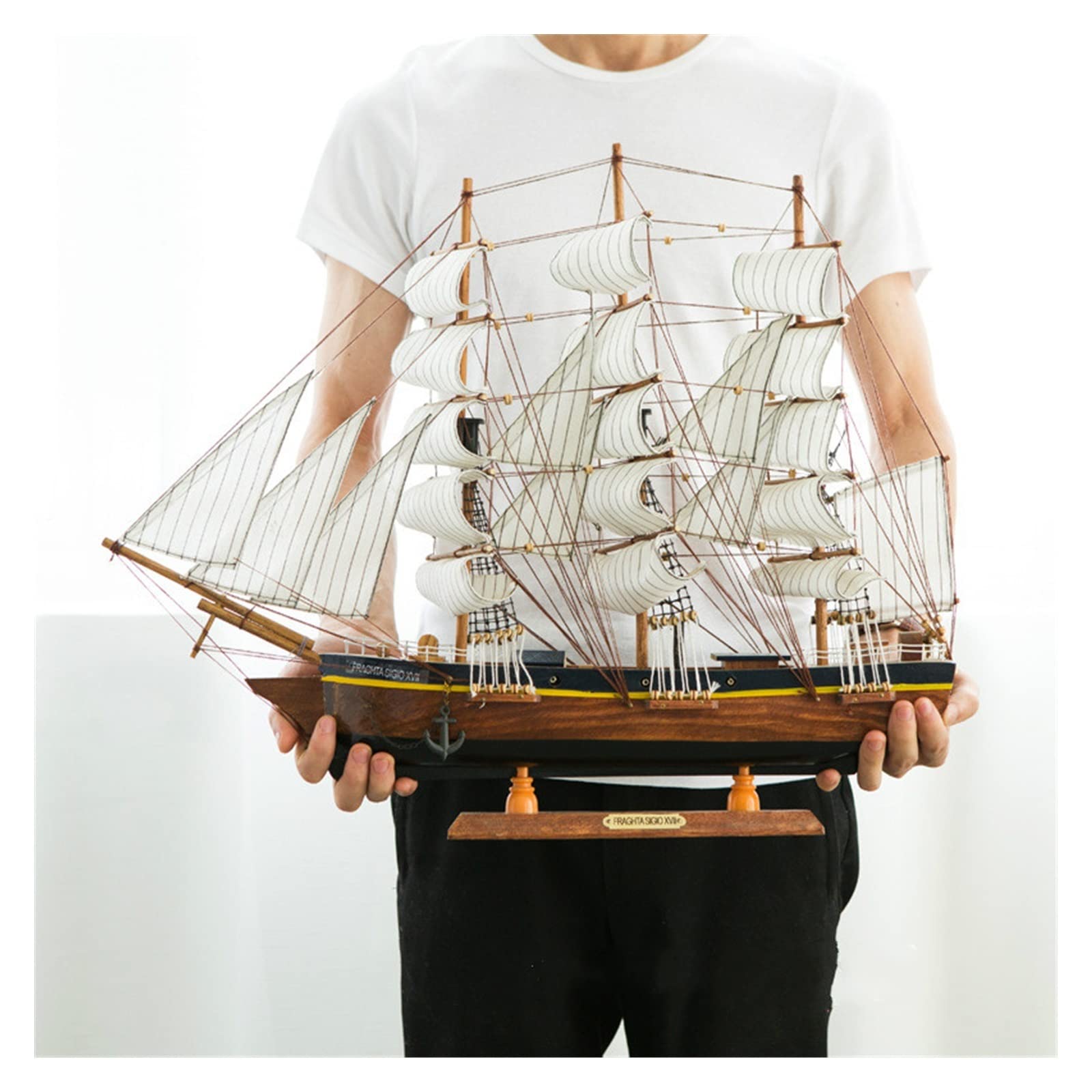 木製セーリングボートモデル 約120cm Amazon.co.jp: 60cm大型3D木製ヨットモデルクラフトおもちゃセーリング